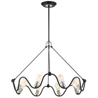 Livex Lighting 49736-14 Archer 8 Light 36 inch Textured Black with Brushed Nickel Accents Chandelier Ceiling Light 49736-14_05.jpg thumb