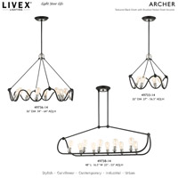 Livex Lighting 49736-14 Archer 8 Light 36 inch Textured Black with Brushed Nickel Accents Chandelier Ceiling Light 49736-14_31.jpg thumb