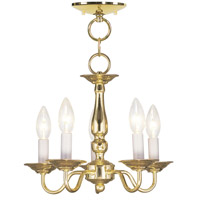 Livex Lighting 5011-02 Williamsburgh 5 Light 13 inch Polished Brass Convertible Mini Chandelier/Ceiling Mount Ceiling Light photo thumbnail