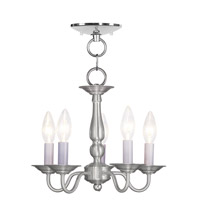 Livex Lighting 5011-91 Williamsburgh 5 Light 13 inch Brushed Nickel Convertible Mini Chandelier/Ceiling Mount Ceiling Light photo thumbnail