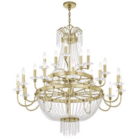 Twenty-One Light 3-Tier Foyer Chandelier Hand Applied Winter Gold Finish with Clear Crystal Livex Lighting 51877-28 Valentina 
