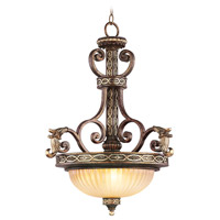 Livex Lighting 8548-64 Seville 3 Light 19 inch Palacial Bronze with Gilded Accents Inverted Pendant Ceiling Light photo thumbnail