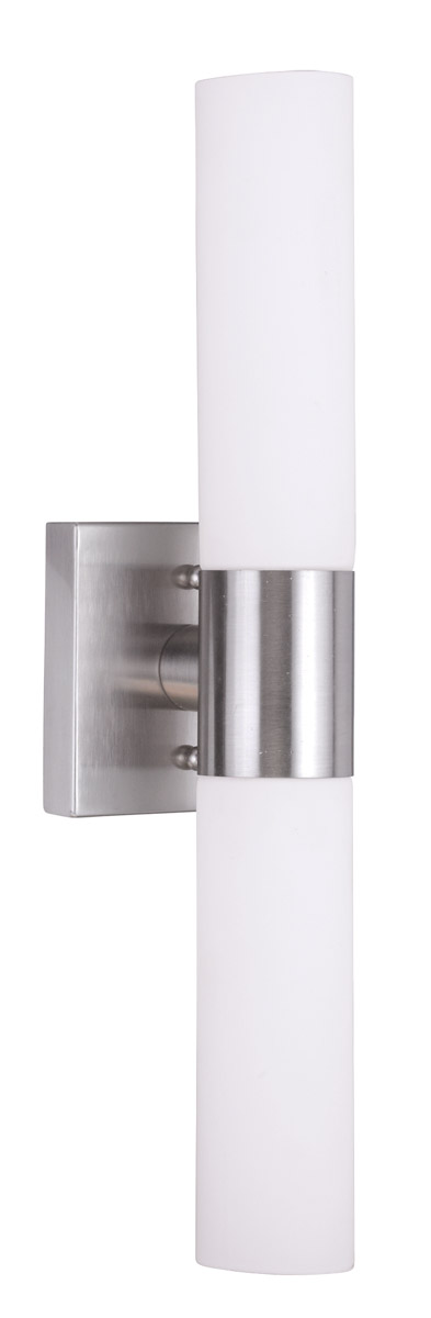 Livex Lighting 10102-91 Aero 2 Light 4.5 inch Brushed Nickel ADA Vanity Sconce Wall Light