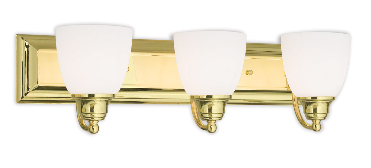 Livex Lighting 10503-02 Springfield 3 Light 24 inch Polished Brass Bath Vanity Wall Light