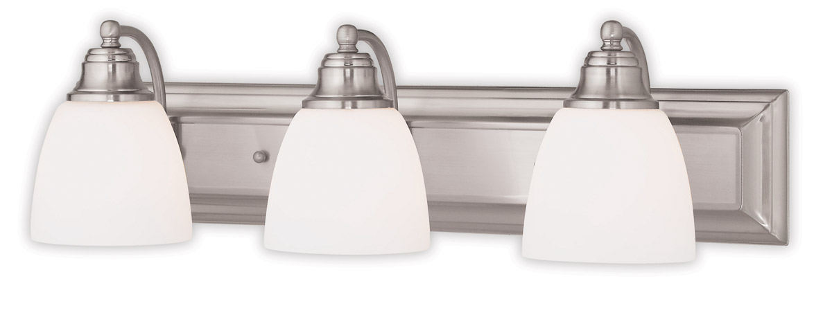 Livex Lighting 10503-91 Springfield 3 Light 24 inch Brushed Nickel Bath Vanity Wall Light