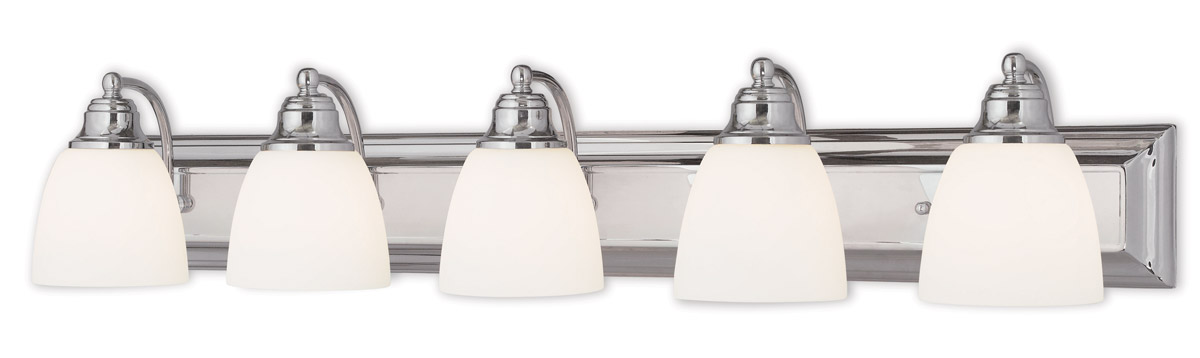 Livex Lighting 10505-05 Springfield 5 Light 36 inch Polished Chrome Bath Vanity Wall Light