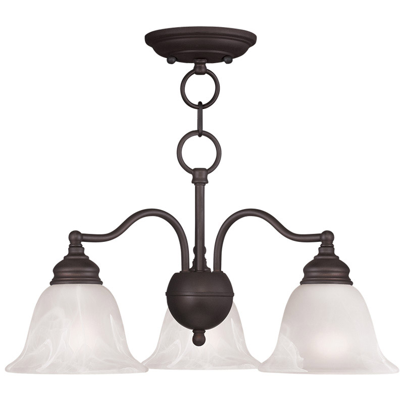 Livex Lighting 1343-07 Essex 3 Light 20 inch Bronze Convertible Dinette Chandelier/Ceiling Mount Ceiling Light