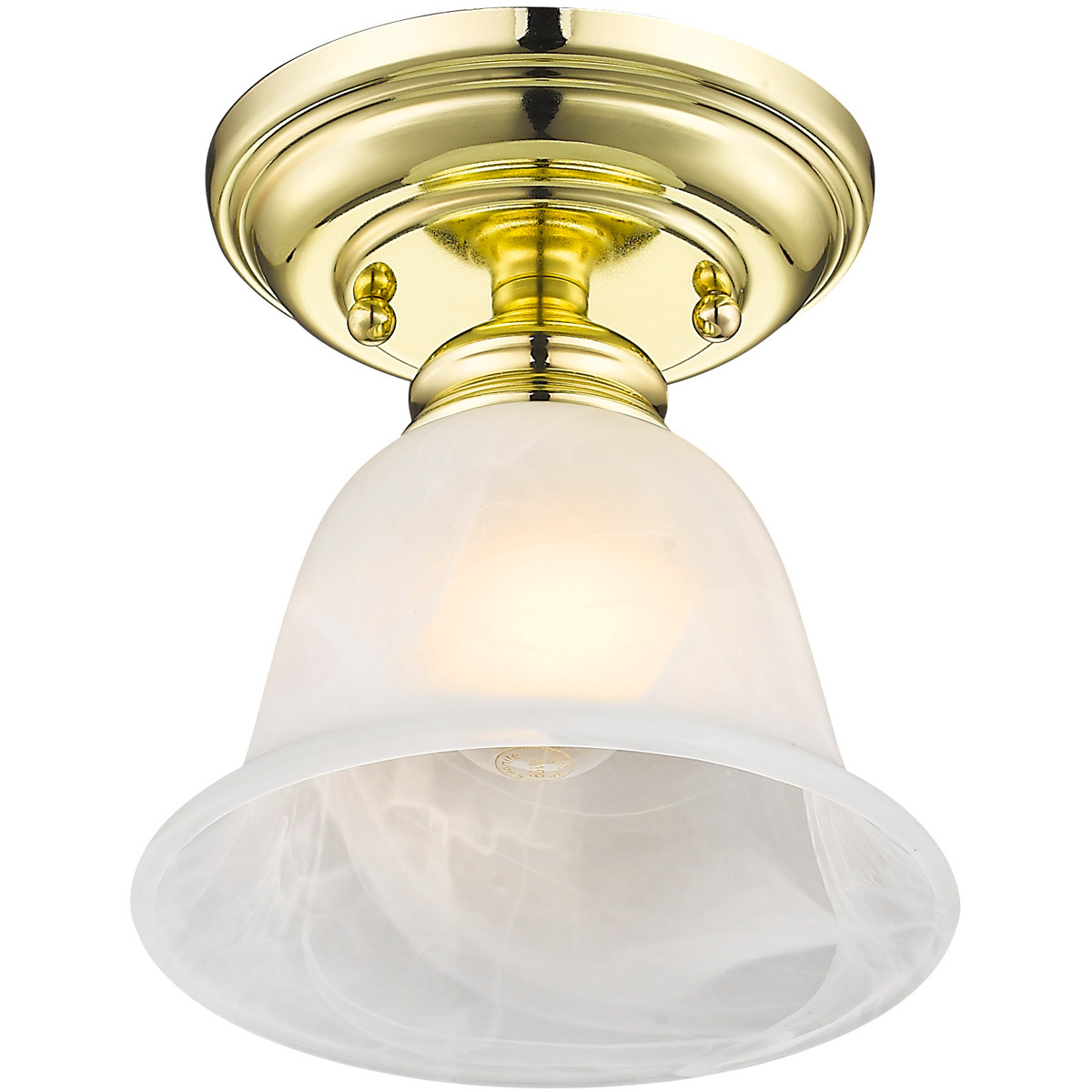 Livex 135002 Essex 1 Light 6 inch Polished Brass Ceiling Mount Ceiling