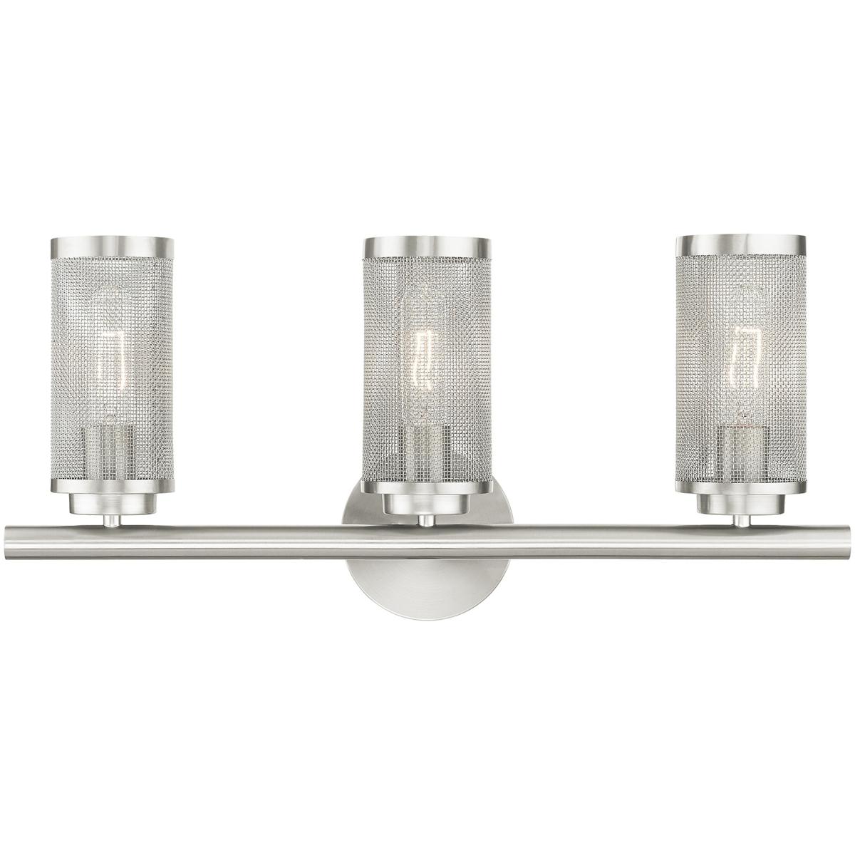 Livex Lighting 14123-91 Industro 3 Light 24 inch Brushed Nickel Vanity Sconce Wall Light