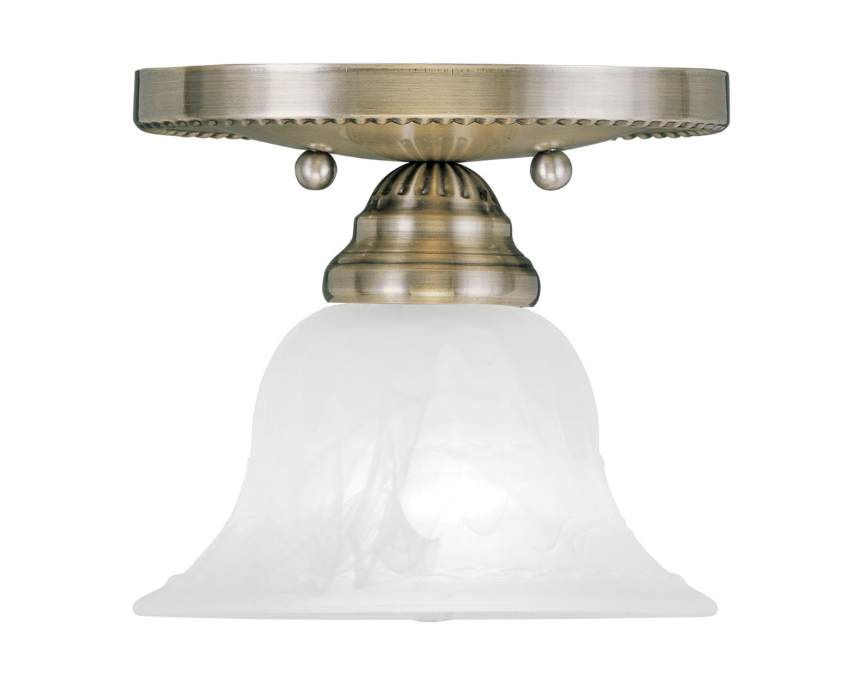 Livex Lighting 1530-01 Edgemont 1 Light 7 inch Antique Brass Semi-Flush Mount Ceiling Light