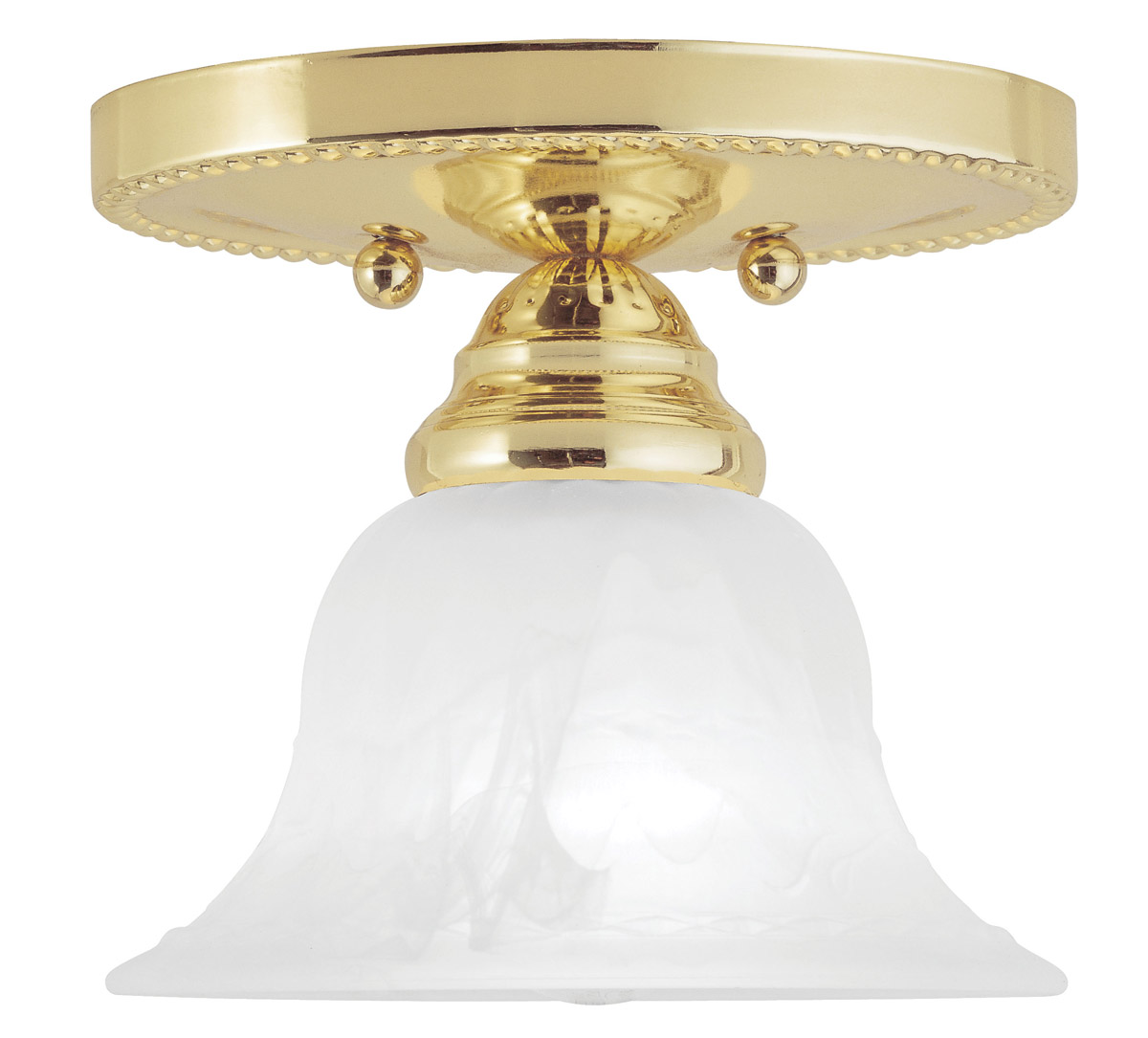 Livex Lighting 1530-02 Edgemont 1 Light 7 inch Polished Brass Semi-Flush Ceiling Light