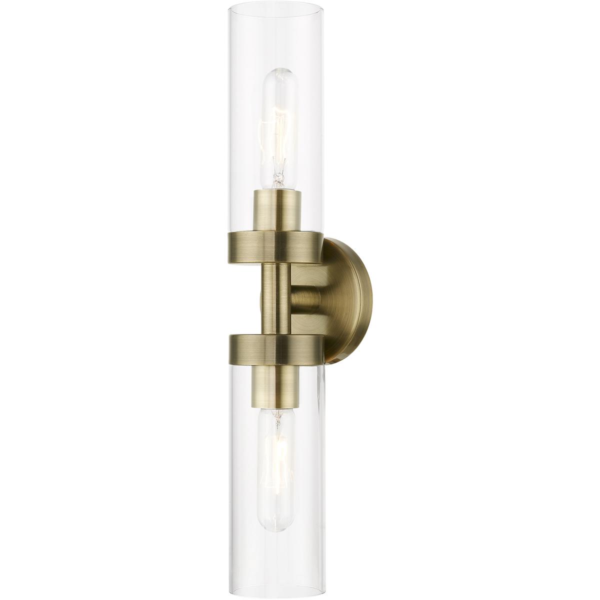 Livex Lighting 16172-01 Ludlow 2 Light 4.25 inch Antique Brass Vanity Sconce Wall Light