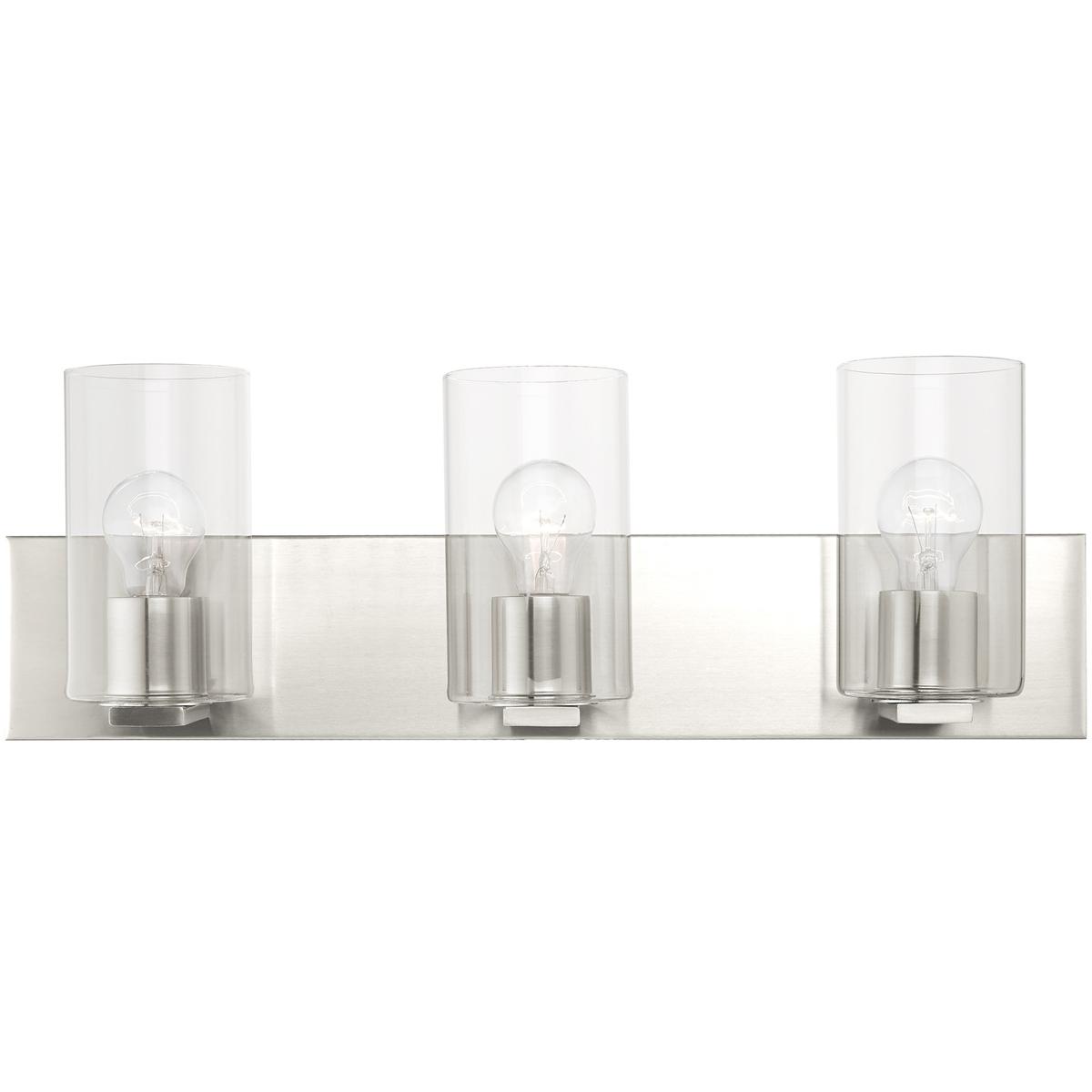 Livex Lighting 16553-91 Zurich 3 Light 23.5 inch Brushed Nickel Vanity Sconce Wall Light from Lighting New York