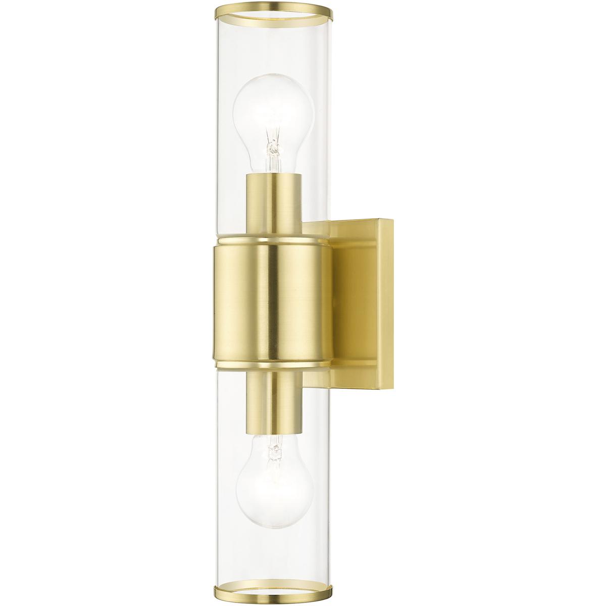 Livex Lighting 17142-12 Quincy 2 Light 16 inch Satin Brass Vanity Sconce Wall Light from Lighting New York