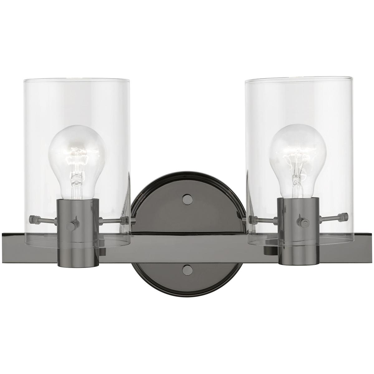 Livex Lighting 17232-46 Munich 2 Light 14.5 inch Black Chrome Vanity Sconce Wall Light from Lighting New York
