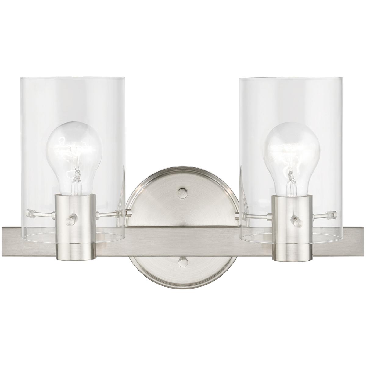 Livex Lighting 17232-91 Munich 2 Light 15 inch Brushed Nickel Vanity Sconce Wall Light