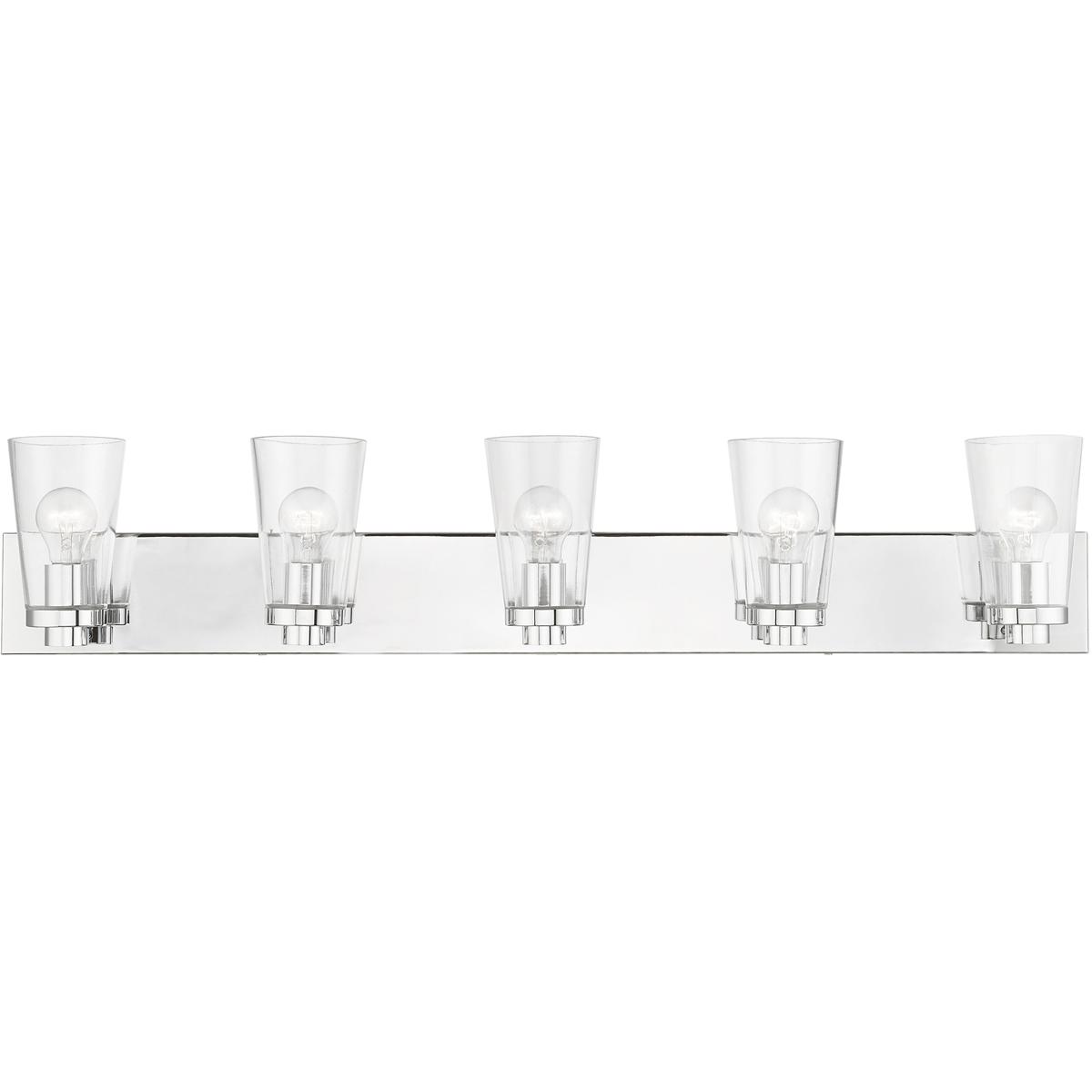 Livex Lighting 18185-05 Cityview 5 Light 40 inch Polished Chrome Vanity Sconce Wall Light, Extra Large from Lighting New York