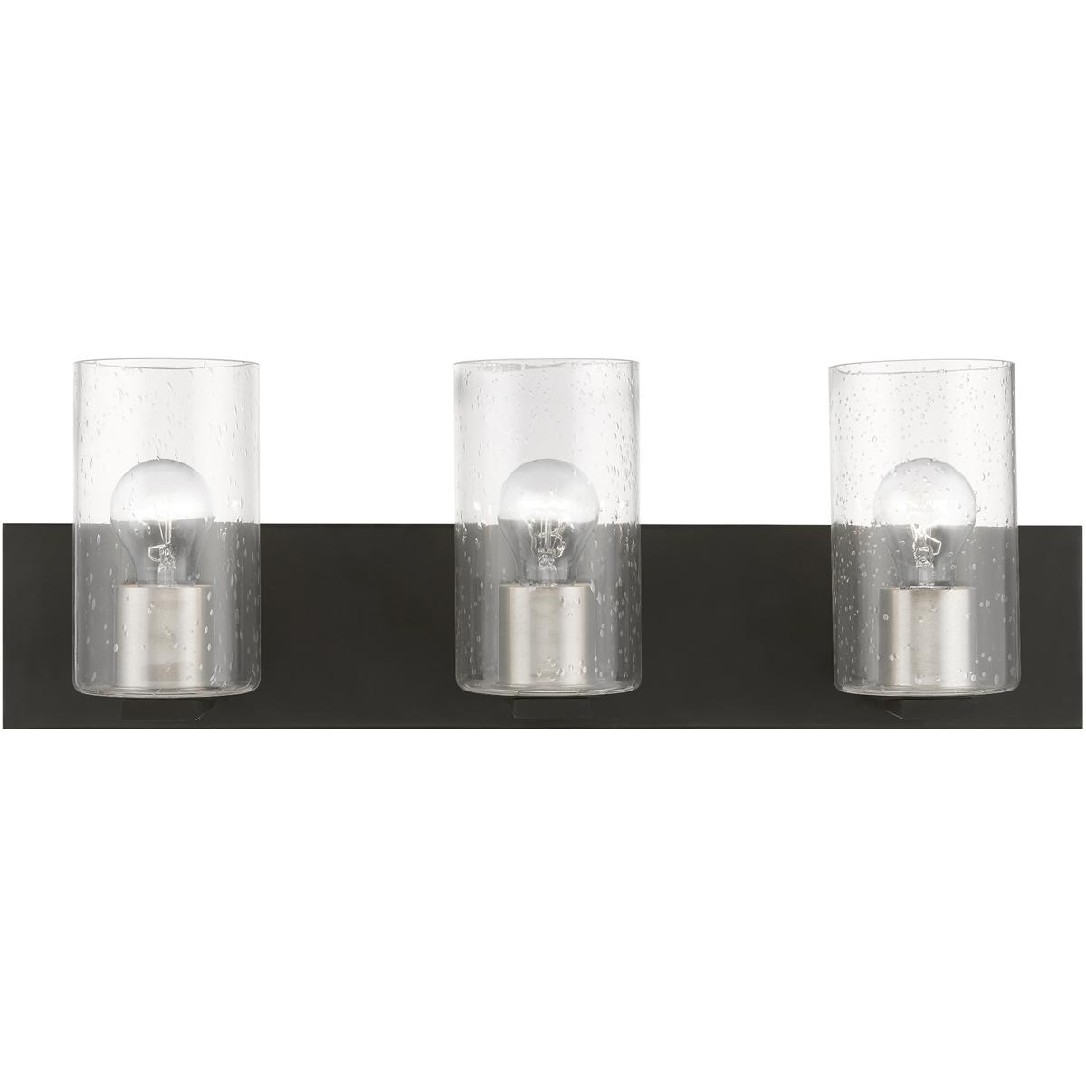 Livex Lighting 18473-04 Zurich 3 Light 23.5 inch Black with Brushed Nickel Accents Vanity Sconce Wall Light from Lighting New York