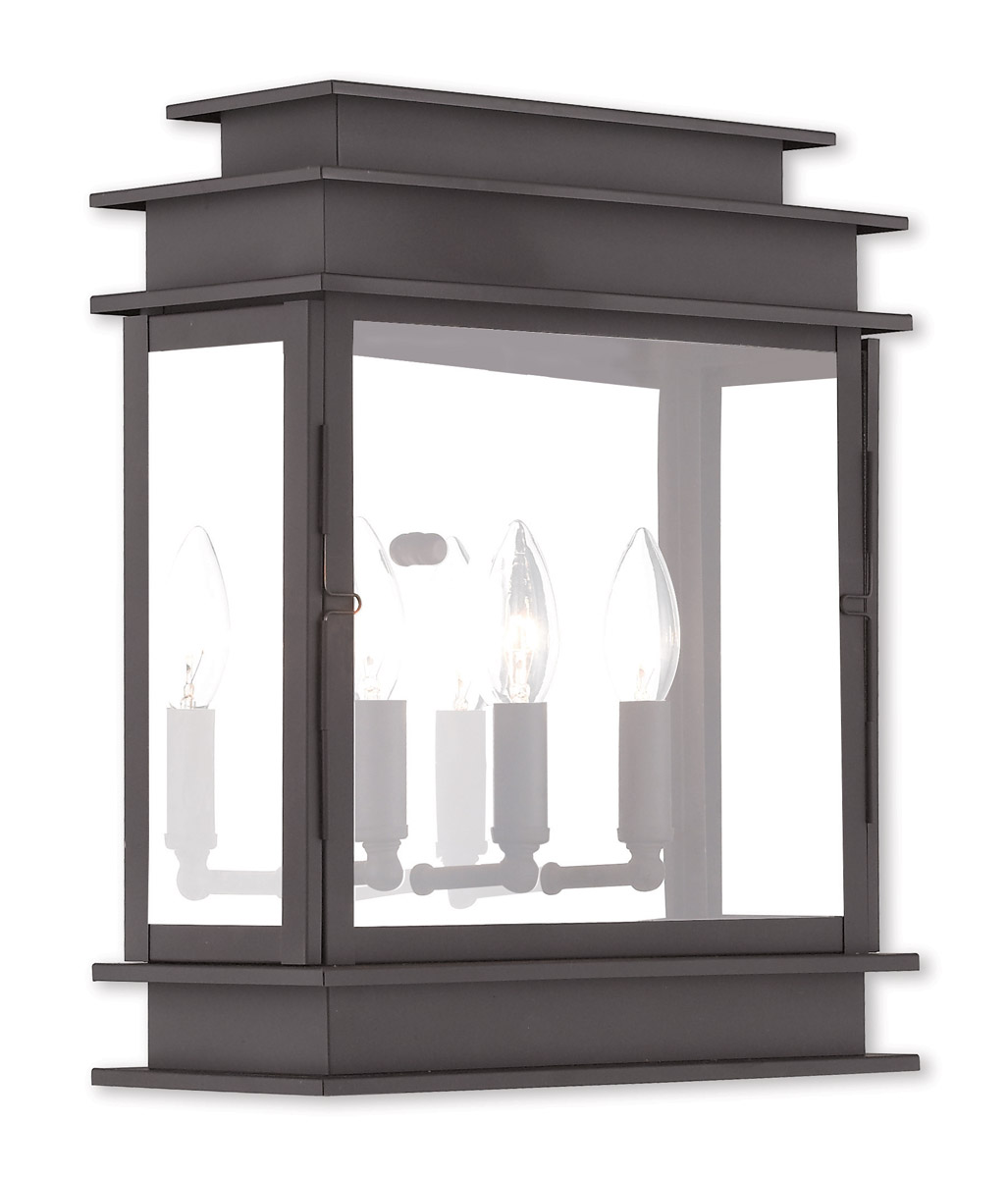 Livex Lighting 20204-07 Princeton 3 Light 15 inch Bronze Outdoor Wall Lantern