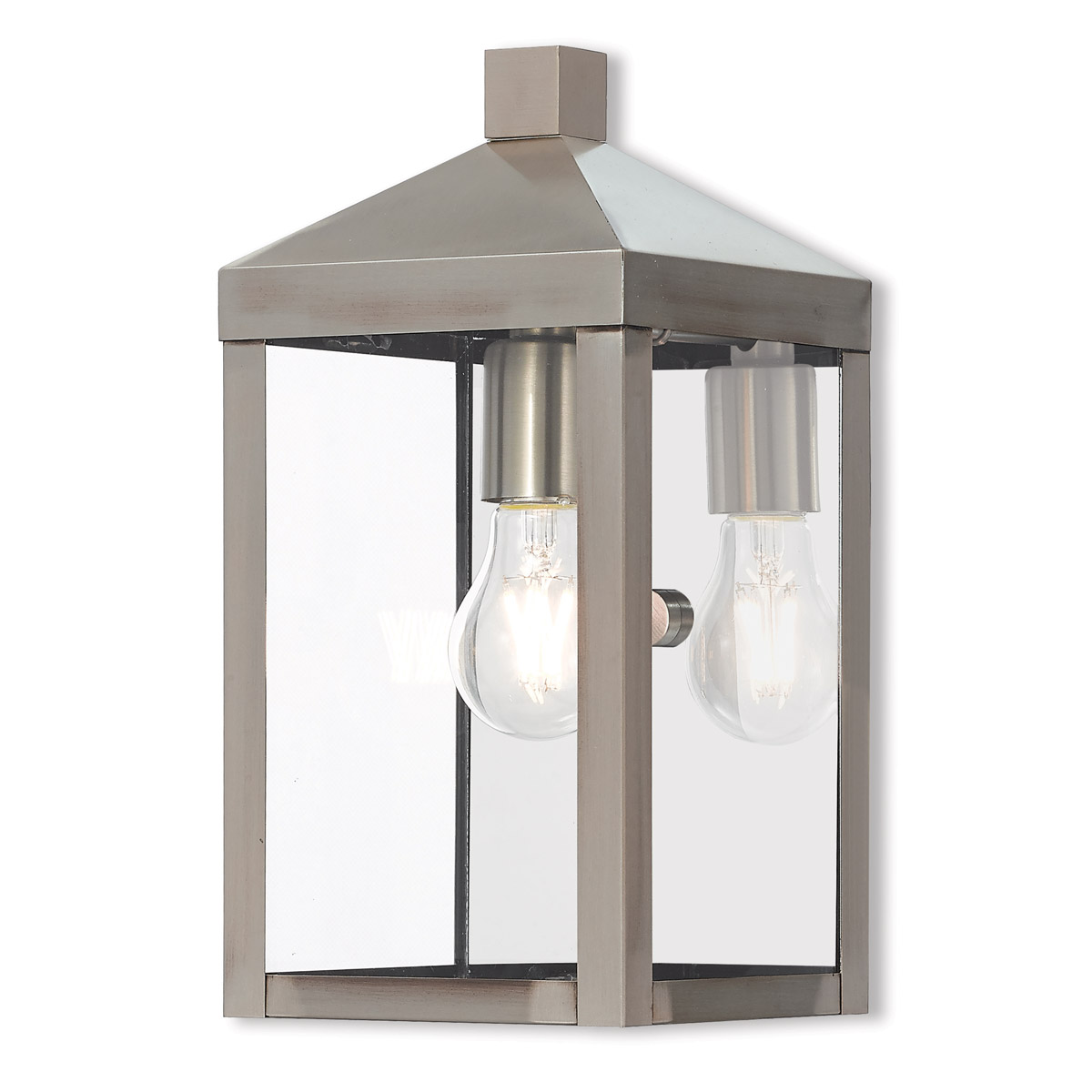 Livex Lighting 20582-91 Nyack 1 Light 13 inch Brushed Nickel Outdoor Wall Lantern
