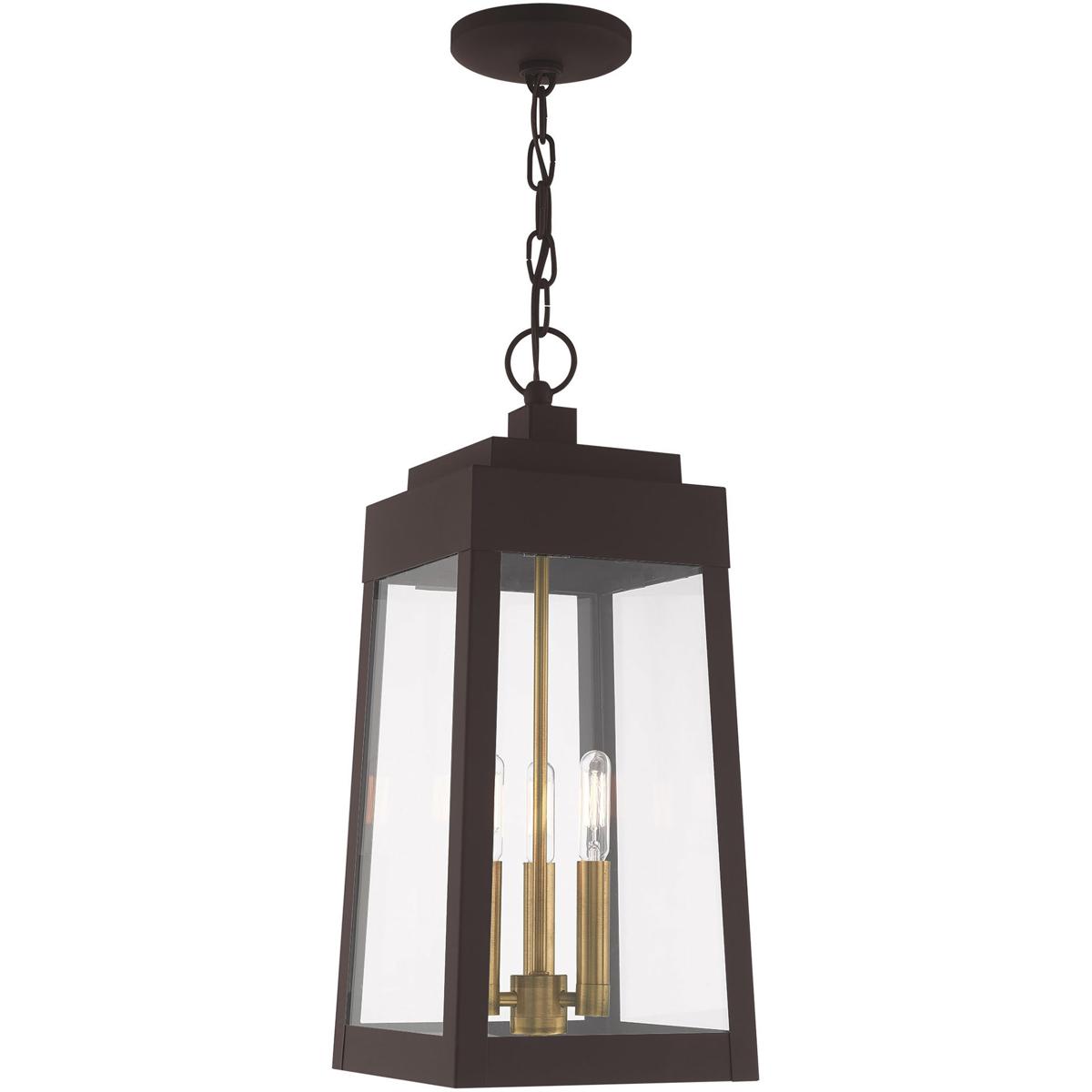 Livex Lighting 20857-07 Oslo 3 Light 8.25 inch Bronze Outdoor Pendant Lantern