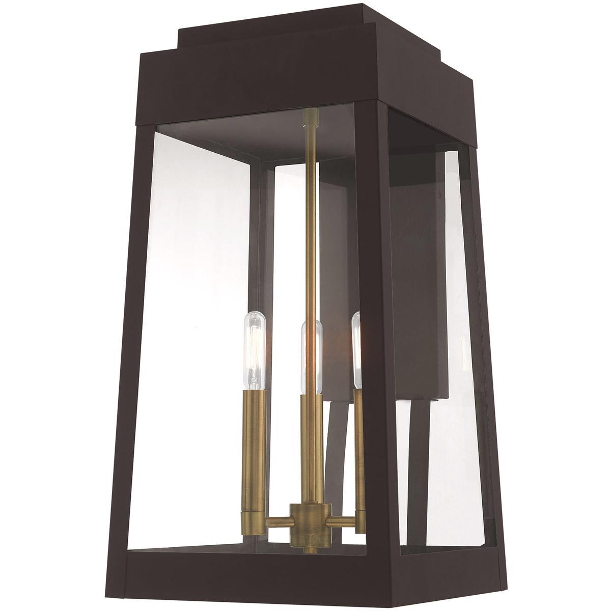 Livex Lighting 20858-07 Oslo 3 Light 20 inch Bronze Outdoor Wall Lantern