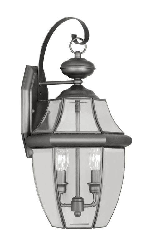 Livex Lighting 225104 Monterey 2 Light 2025 inch Black Medium Outdoor Wall Lantern