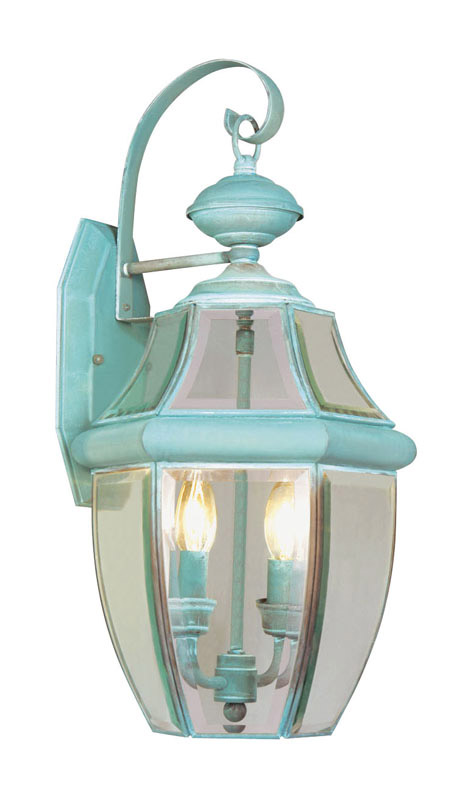 Livex Lighting 225106 Monterey 2 Light 2025 inch Verdigris Medium Outdoor Wall Lantern