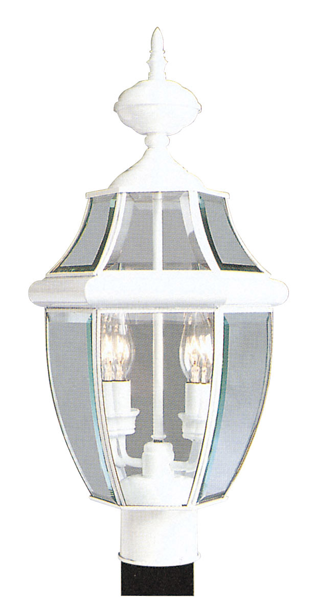 Livex Lighting 225403 Monterey 2 Light 21 inch White Medium Outdoor Post Top Lantern