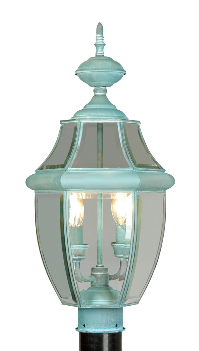Livex Lighting 225406 Monterey 2 Light 21 inch Verdigris Medium Outdoor Post Top Lantern