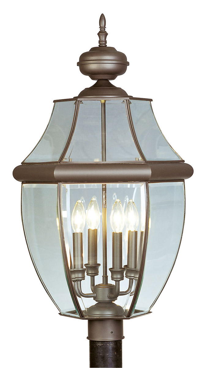 Livex Lighting 2358-07 Monterey 4 Light 29 inch Bronze Outdoor Post Top Lantern
