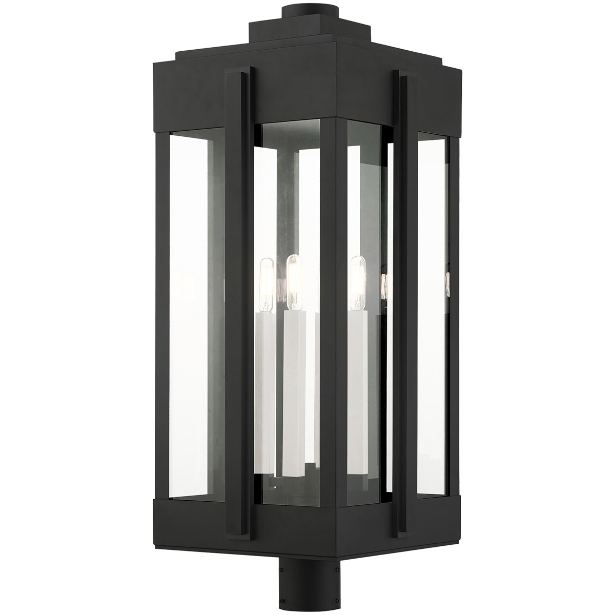 Livex Lighting 27719-04 Lexington 4 Light 31 inch Black Outdoor Post Top Lantern