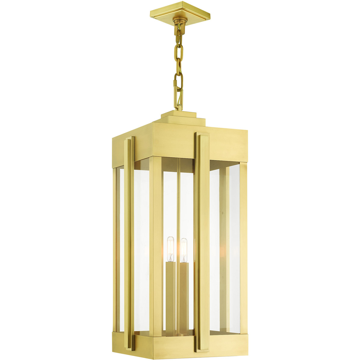 Livex Lighting 27720-08 Lexington 4 Light 12.63 inch Natural Brass Outdoor Pendant Lantern