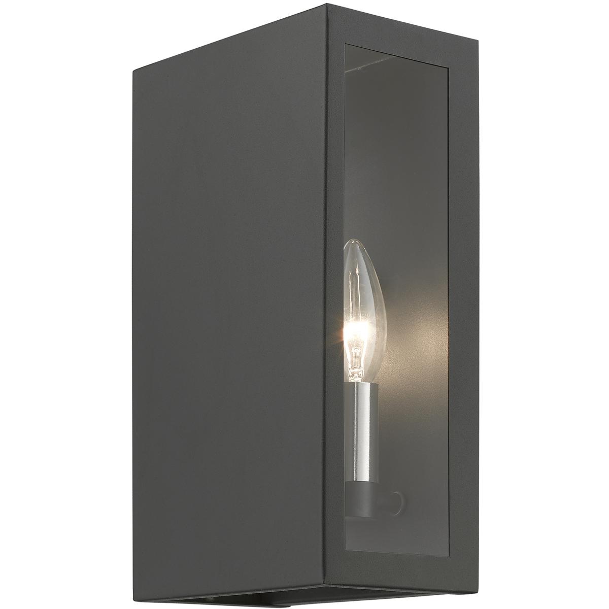 Livex Lighting 29122-14 Winfield 2 Light 11 inch Textured Black with Brushed Nickel Candles Outdoor ADA Medium Sconce, Medium