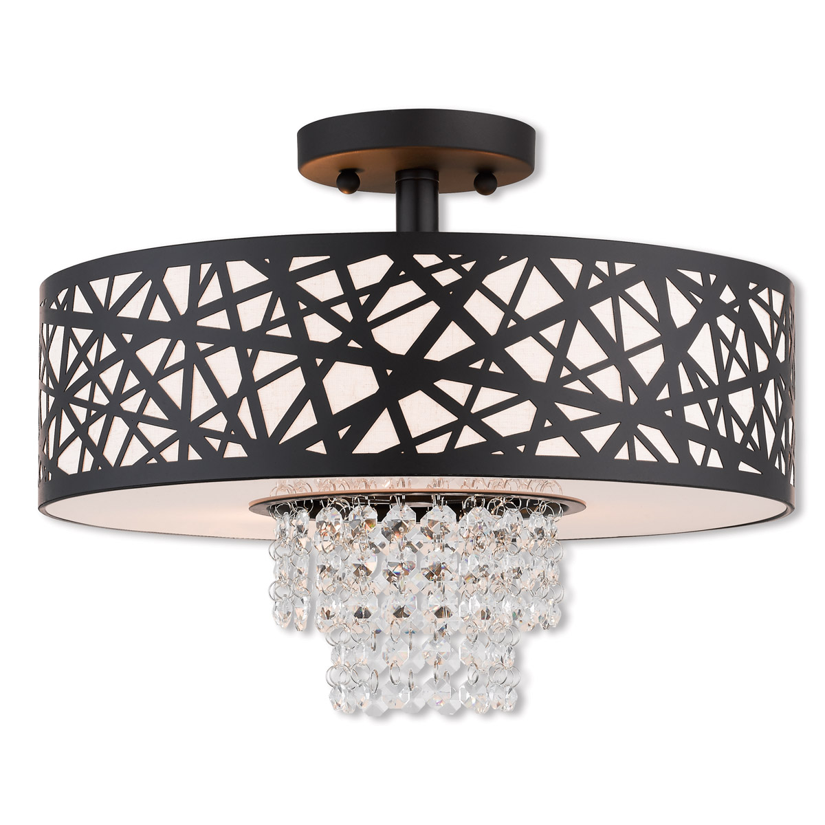 Livex Lighting 40663-07 Allendale 3 Light 15 inch Bronze Semi-Flush Mount Ceiling Light