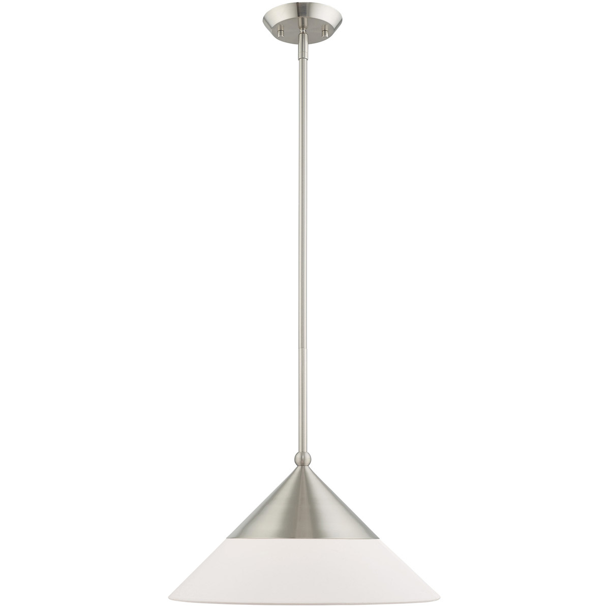 Livex Lighting 40687-91 Stockholm 1 Light 15 inch Brushed Nickel Mini Pendant Ceiling Light