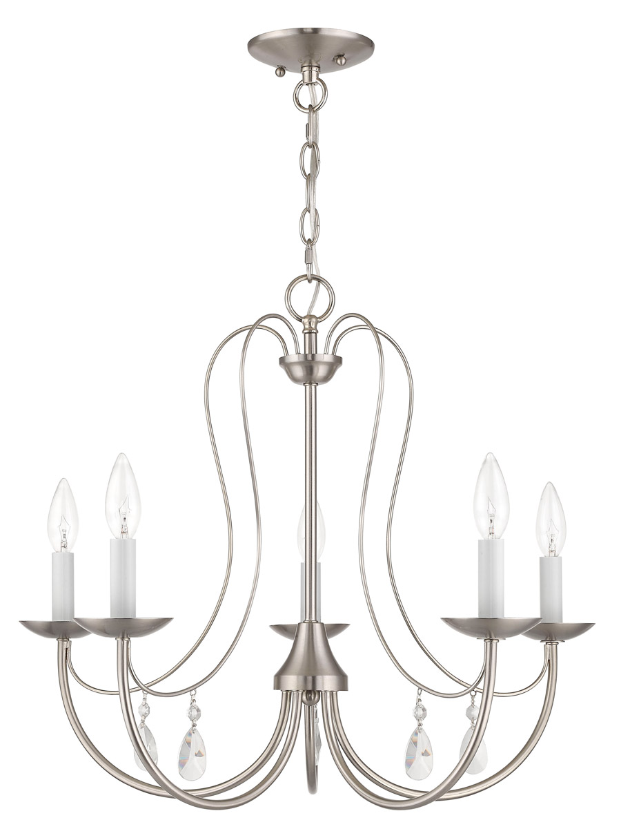 Livex 40865-91 Mirabella 5 Light 24 inch Brushed Nickel Chandelier ...