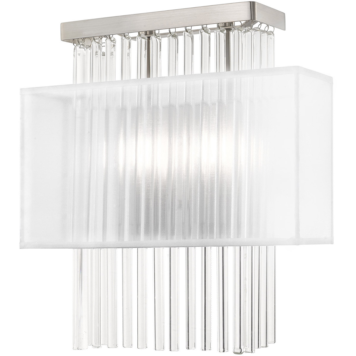 Livex Lighting 41148-91 Alexis 2 Light 13 inch Brushed Nickel ADA ADA Sconce Wall Light