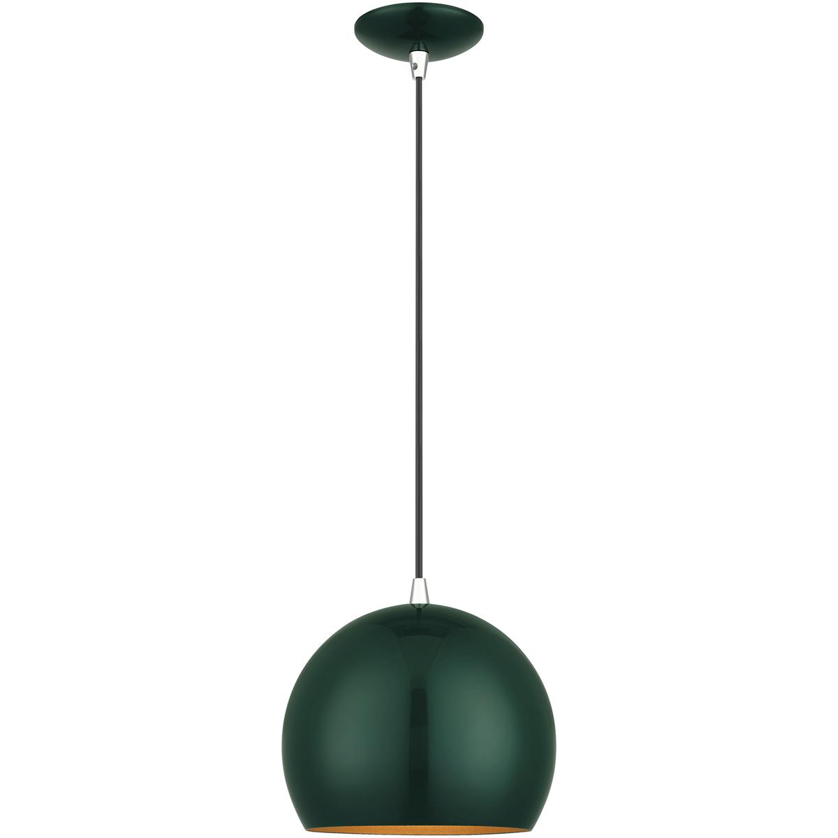 Piedmont Dome Pendant, Hunter Green, 10 in.