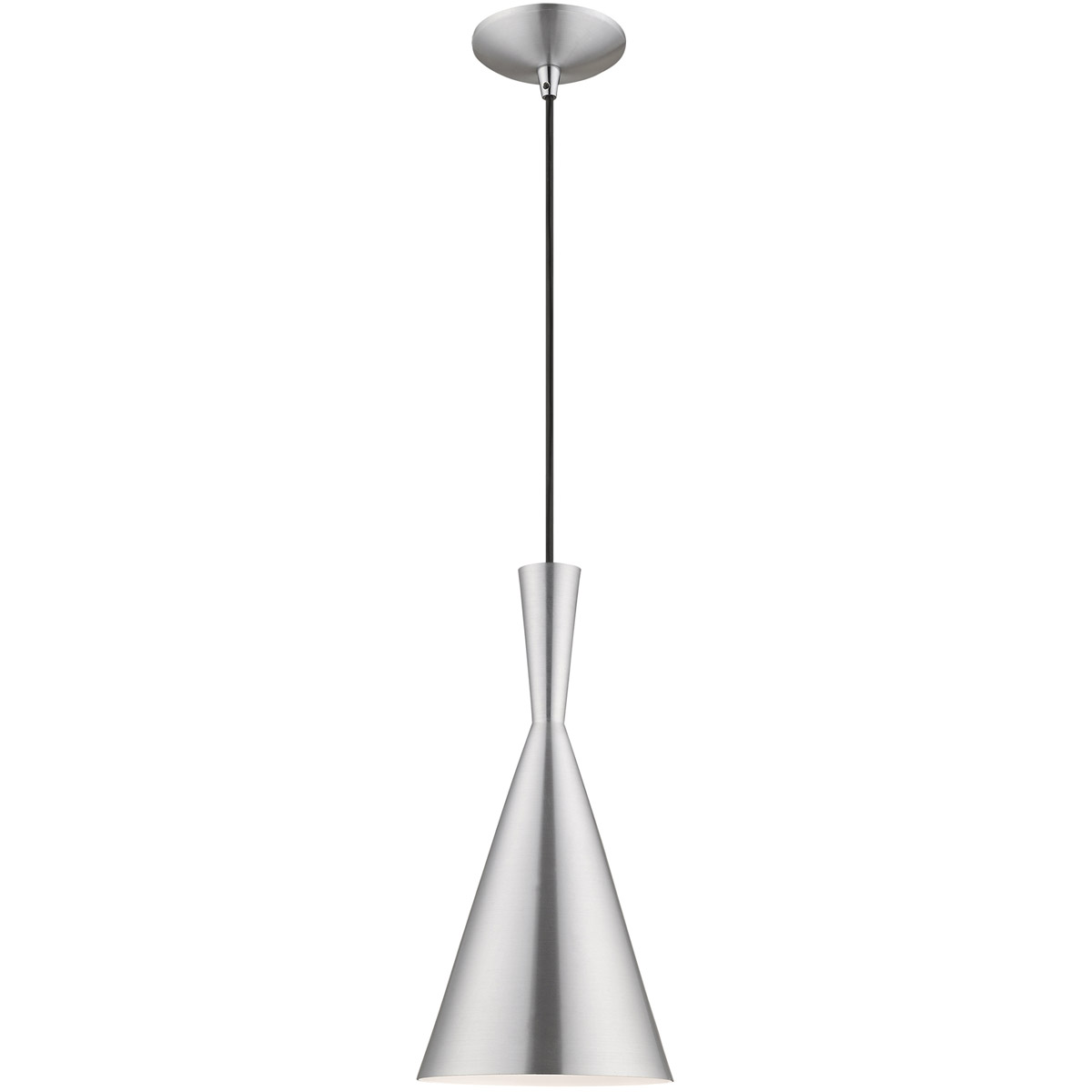 Livex Lighting 41185-66 Allison 1 Light 7.25 inch Brushed Aluminum Mini Pendant Ceiling Light