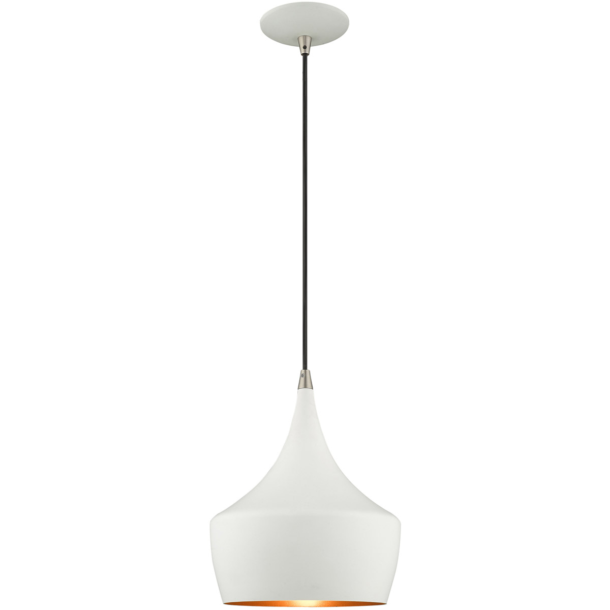Livex Lighting 41186-03 Allison 1 Light 9.5 inch White Mini Pendant Ceiling Light