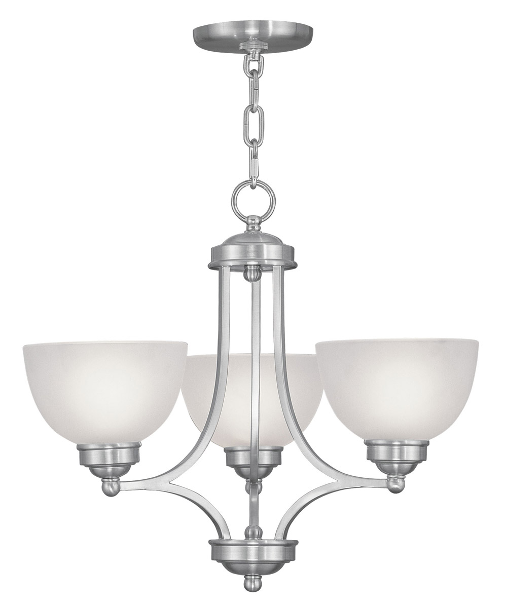 Livex Lighting 4213-91 Somerset 3 Light 20 inch Brushed Nickel Chandelier Ceiling Light