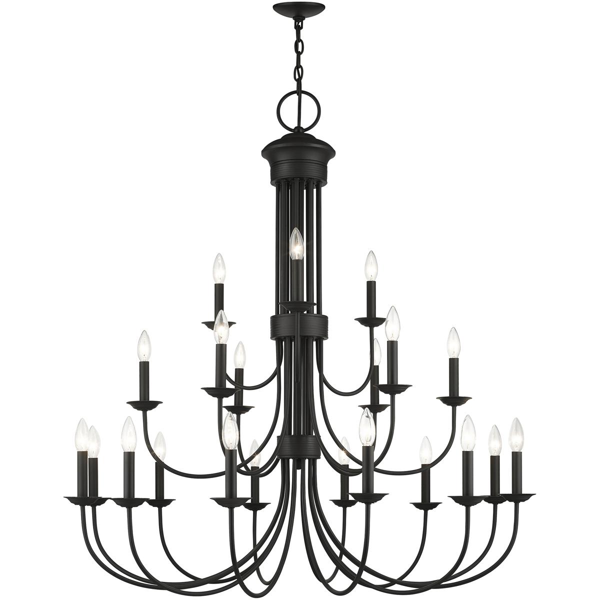 Livex Lighting 42688-04 Estate 21 Light 42 inch Black Extra Large Chandelier Ceiling Light, Extra Large
