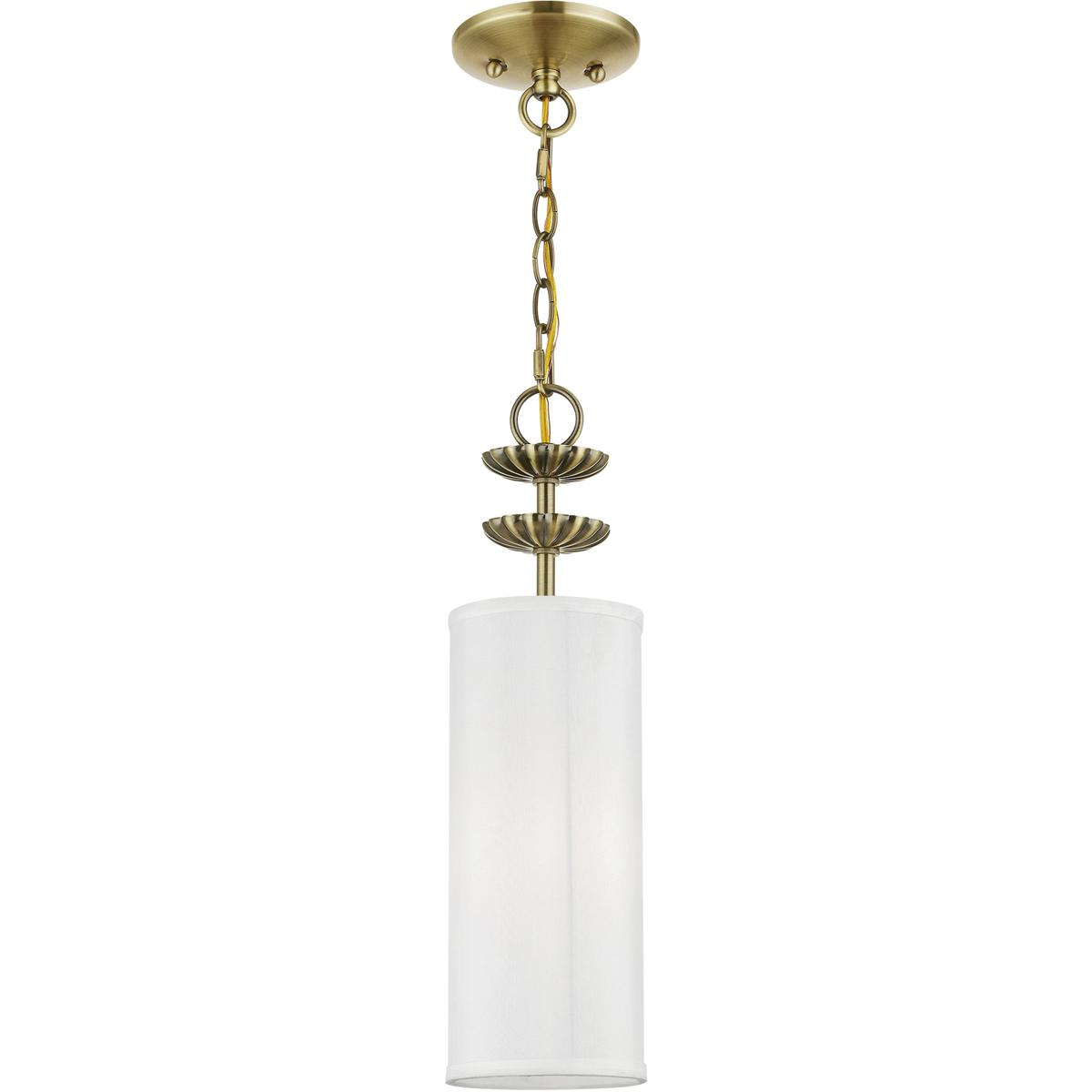 Livex Lighting 42981-01 Brookdale 1 Light 5.13 inch Antique Brass Mini Pendant Ceiling Light