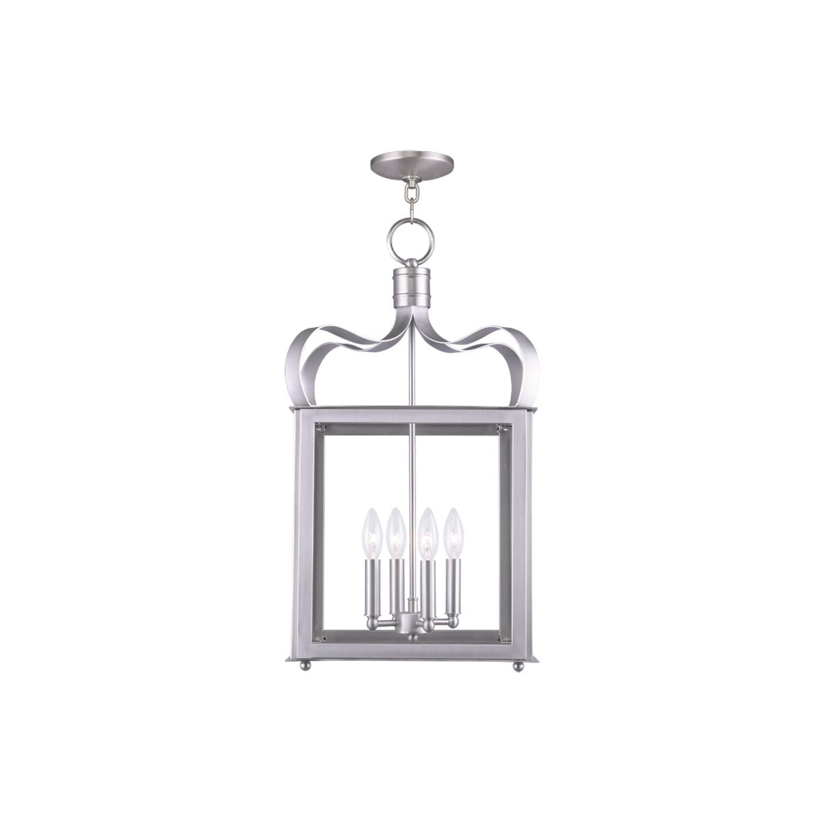 Livex Lighting 4314-91 Garfield 4 Light 13.5 inch Brushed Nickel Chain Lantern