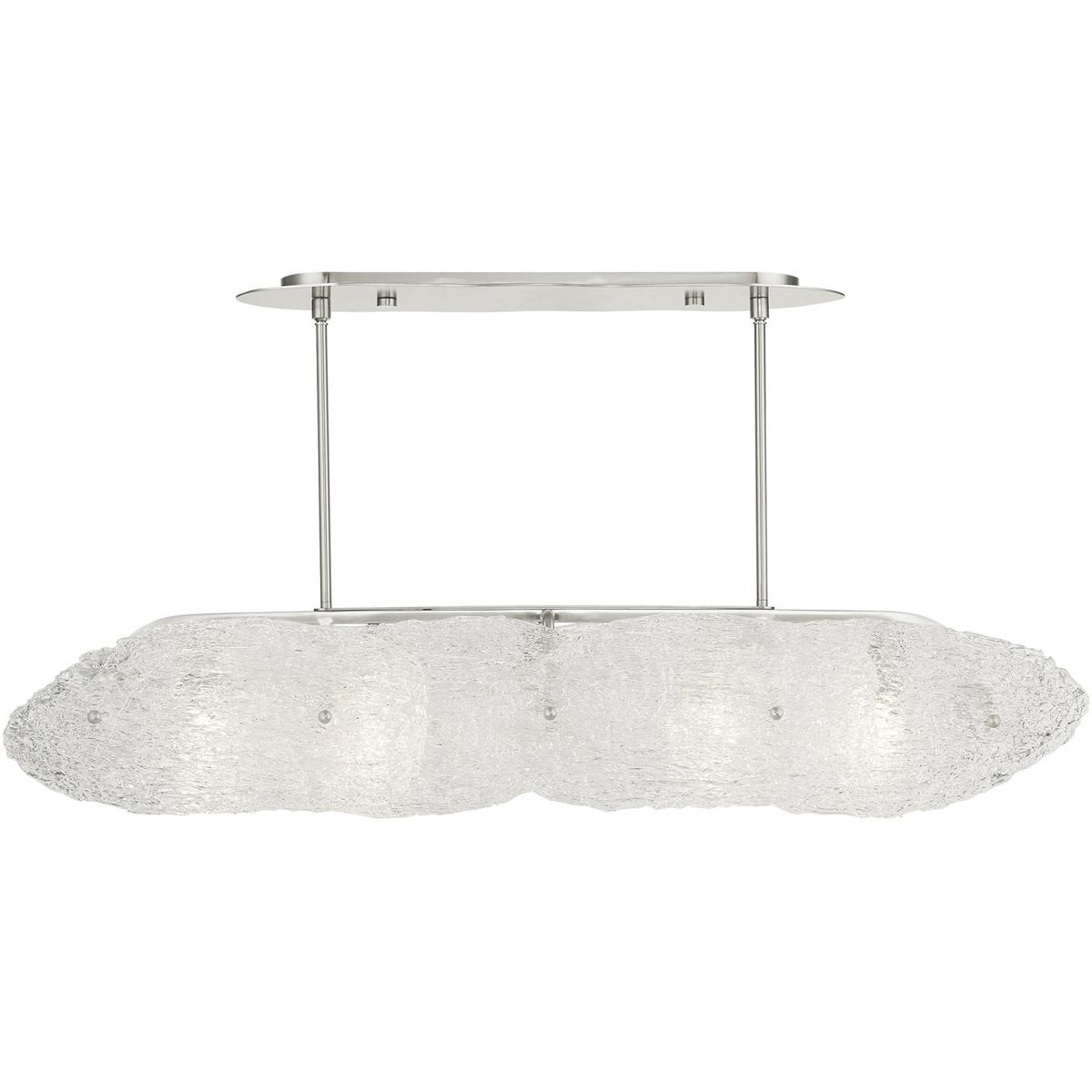 Livex Lighting 45438-91 Belvidere 5 Light 46 inch Brushed Nickel Linear Chandelier Ceiling Light
