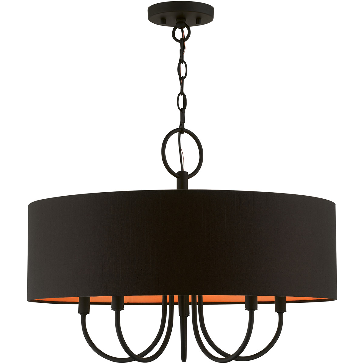 Livex Lighting 45615-04 Sentosa 5 Light 23 inch Black Pendant Chandelier Ceiling Light