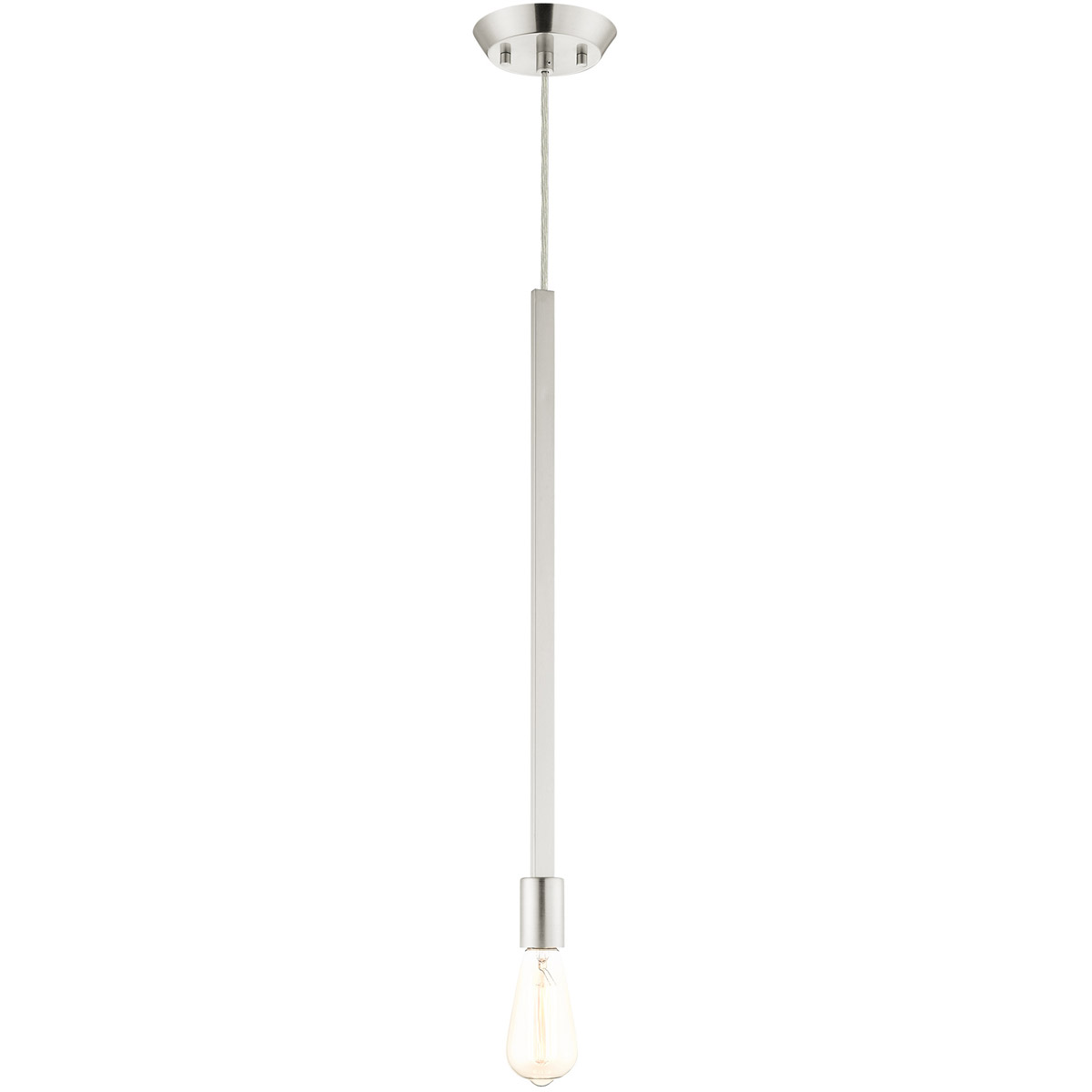 Livex Lighting 45831-91 Prague 1 Light 5.13 inch Brushed Nickel Single Pendant Ceiling Light