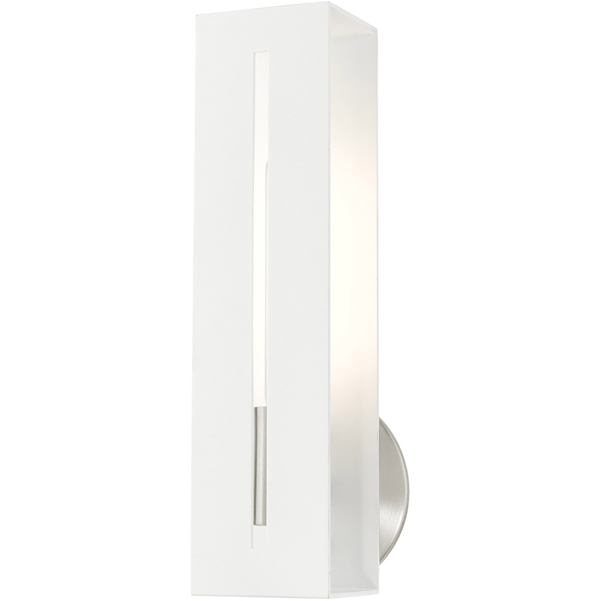 Livex Lighting 45953-13 Soma 1 Light 5 inch Textured White with Brushed Nickel Finish Accents ADA ADA Single Sconce Wall Light