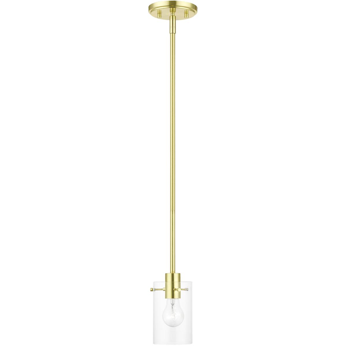 Livex Lighting 46151-12 Munich 1 Light 5 inch Satin Brass Single Pendant Ceiling Light, Single